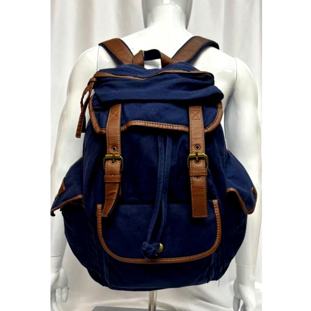 NWT! Hynes Eagle Retro Designer Canvas‎ Backpack 28L NAVY